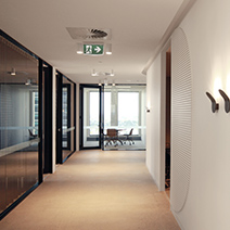 Office glass and plaster partitions